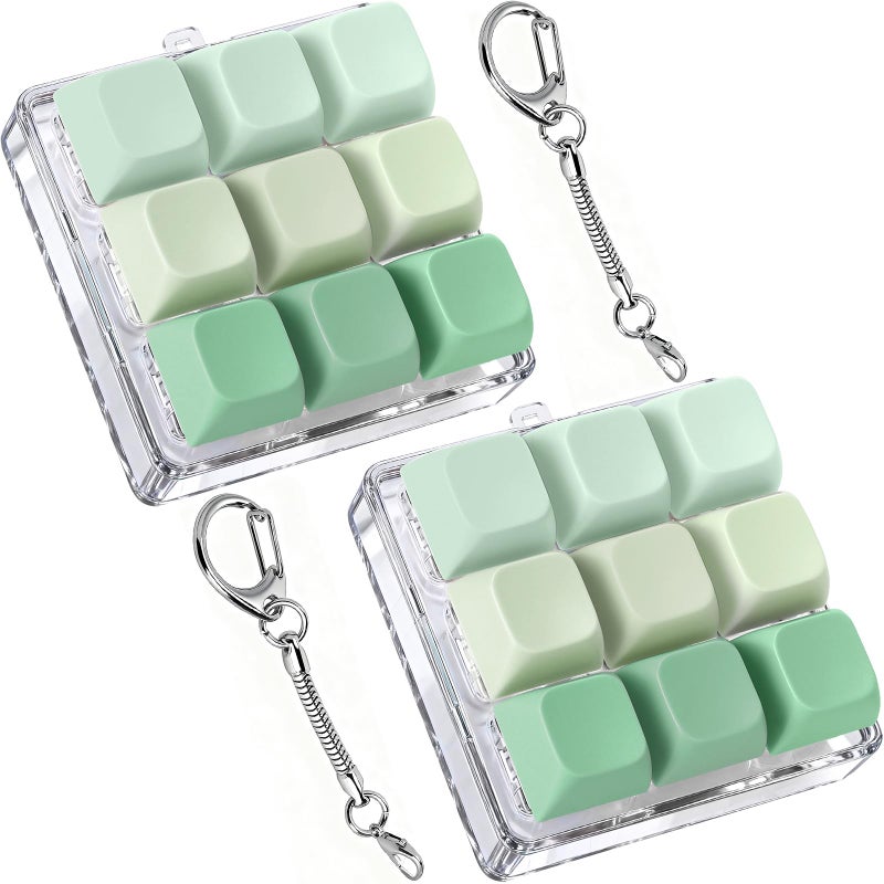 Axlksia Keyboard Fidget Toy Fidget Clicker Keyboard Fidget Keychain Button Fidget Gifts for Adults to Relieve Stress and Pass Time 2 Pack G - Image 3