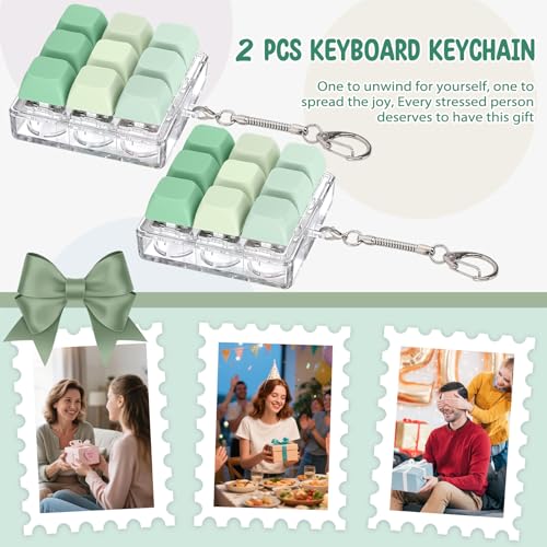 Axlksia Keyboard Fidget Toy Fidget Clicker Keyboard Fidget Keychain Button Fidget Gifts for Adults to Relieve Stress and Pass Time 2 Pack G - Image 5