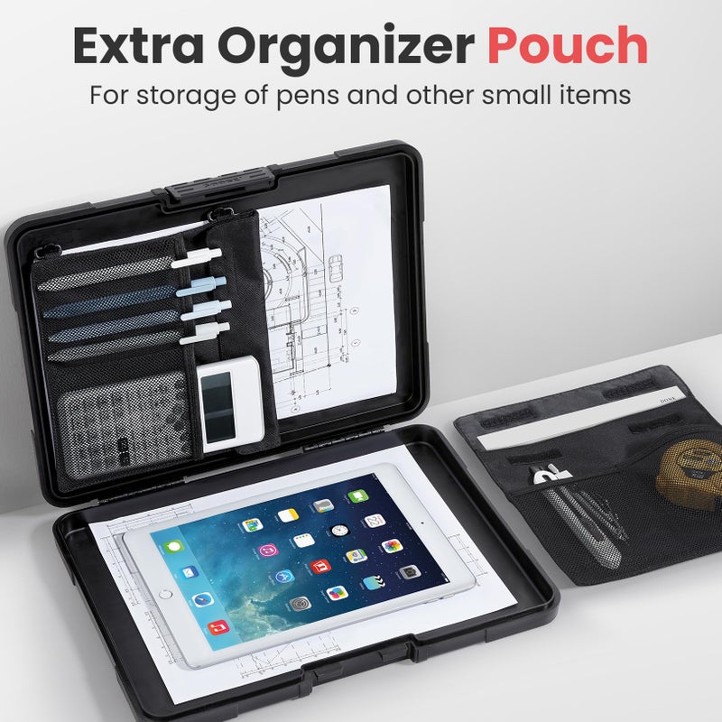 Sooez Toughest Clipboard with Storage, Internal Pen Pouch Included, Letter/ A4 Size, Shockproof Heavy Duty Plastic Clip Boards 8.5x11â€, High Capacity Clipboards Box Case for Contractor Trucker Driver - Image 3