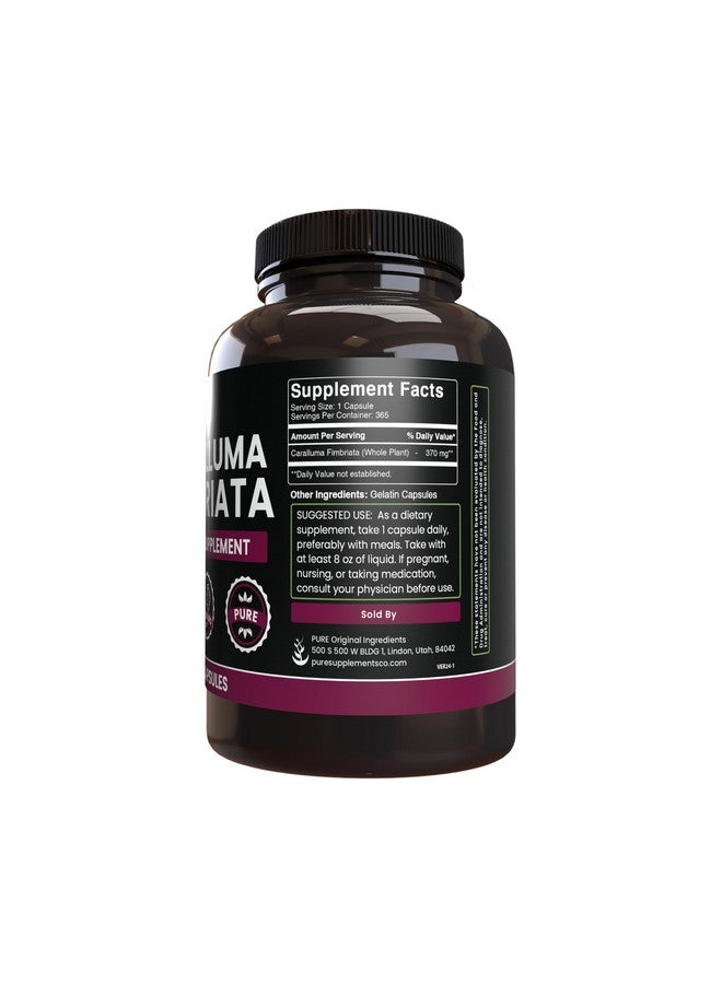 PURE ORIGINAL INGREDIENTS PURE ORIGINAL INGREDIENTS Caralluma Fimbriata (365 Capsules) No Magnesium Or Rice Fillers, Always Pure, Lab Verified - Image 3