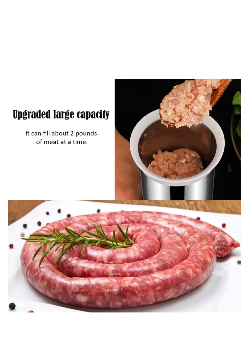 SYOSI Sausage Stuffer, Sausage Stuffer Machine Stainless Steel Vertical Homemade Sausage Maker 4 Stuffing Tubes, Fast Sausage Filling Manual Sausage Stuffer Machine, with Anti Slip Rubber Ring (2LB) - Image 5