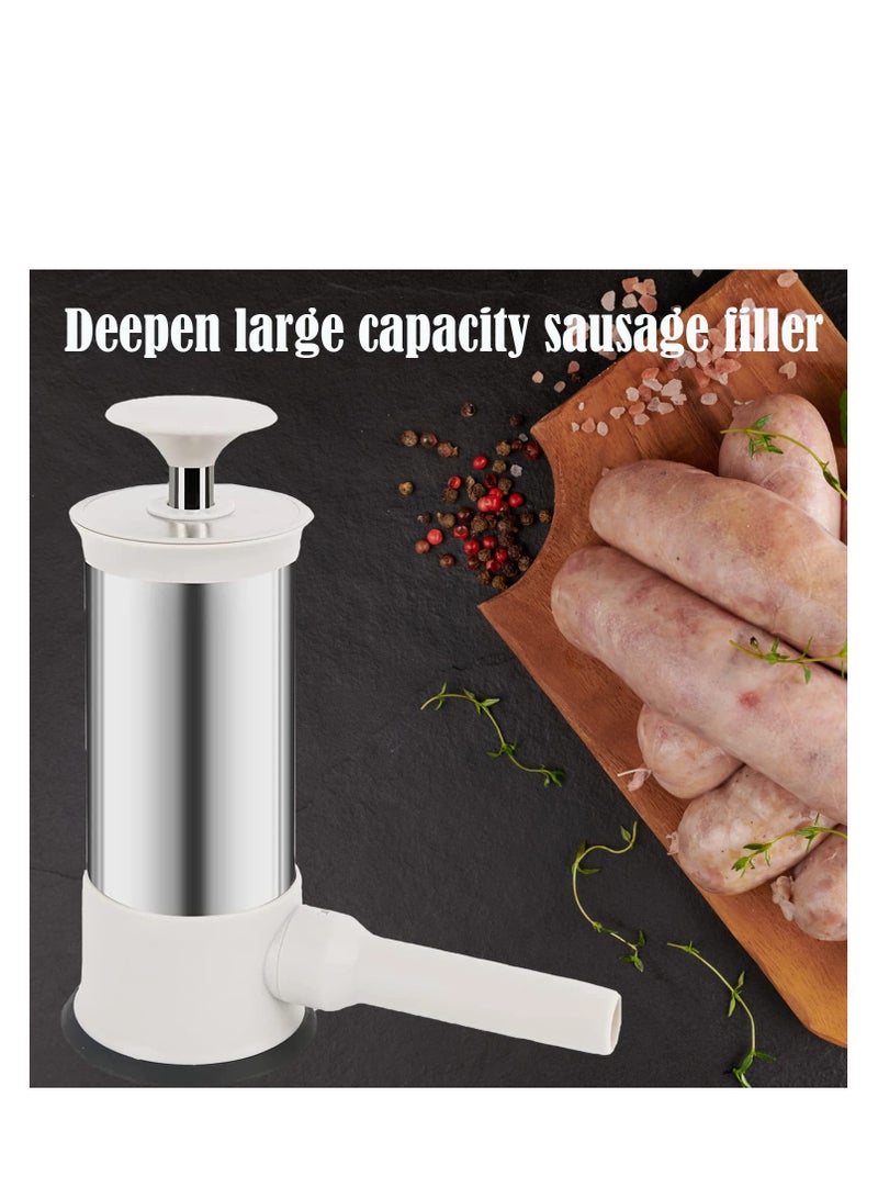 SYOSI Sausage Stuffer, Sausage Stuffer Machine Stainless Steel Vertical Homemade Sausage Maker 4 Stuffing Tubes, Fast Sausage Filling Manual Sausage Stuffer Machine, with Anti Slip Rubber Ring (2LB) - Image 2