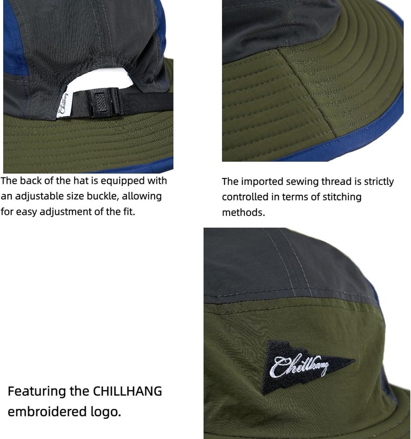Color-Blocked Fisherman Style Sun Hat for Outdoor Camping, Surfing u0026 Vacations - Wide Brim, UV Protective, Anti-Slip - Image 5