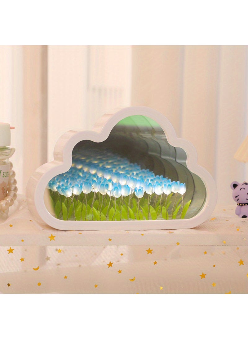 DIY rose cloud night light, a sea of flowers, romantic floral design, perfect for Valentine's Day gifts/desktop decor/home decoration/bedroom decoration/creating a romantic atmosphere/birthday gifts/Halloween/Christmas/New Year gifts, a romantic fairy light! (Semi-finished, DIY handmade gift) - Image 1