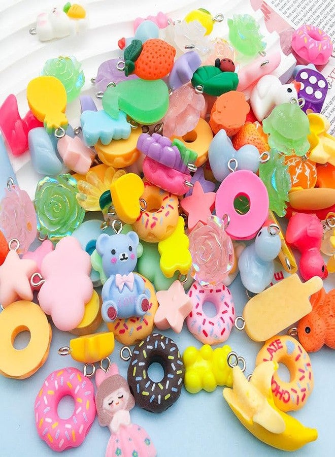 Ximimark 40 pcs Mixed 10/20pcs Random Styles Colorful Resin Cute Imitation Animal Fruit Food Series Charms DIY Handmade Pendants For Necklace Bracelets Earrings Jewelry Making Findings - Image 3