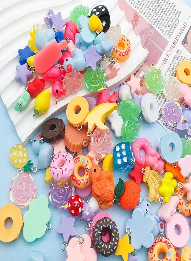 Ximimark 40 pcs Mixed 10/20pcs Random Styles Colorful Resin Cute Imitation Animal Fruit Food Series Charms DIY Handmade Pendants For Necklace Bracelets Earrings Jewelry Making Findings - Image 4