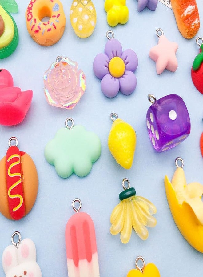 Ximimark 40 pcs Mixed 10/20pcs Random Styles Colorful Resin Cute Imitation Animal Fruit Food Series Charms DIY Handmade Pendants For Necklace Bracelets Earrings Jewelry Making Findings - Image 5