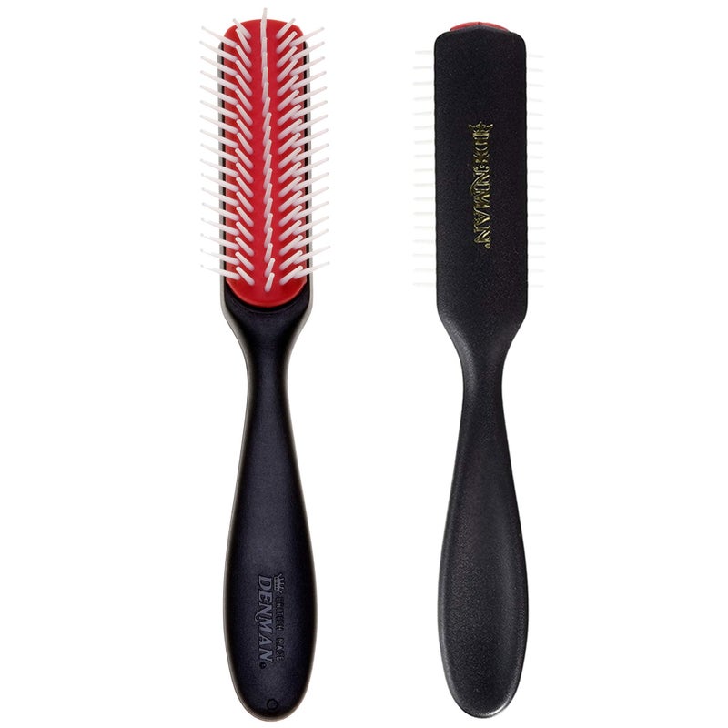 Denman Curly Hair Brush D143  5 Row Styling Mini Brush With Long Handle for Detangling Separating Shaping and Defining Curls and Smoothing Hair For Women and Men