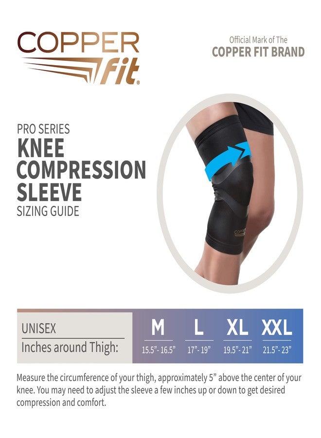 COPPER FIT PRO SERIES Compression Sleeve for Knee Support and Athletic Recovery, Brace - Running, Walking, Workouts - Meniscus, ACL, Knee Compression Support for Men and Women - Image 3