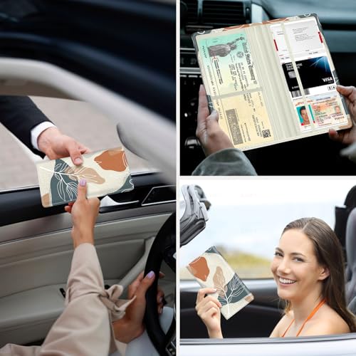 Pisypox Car Registration and Insurance Holder，Colour Patterns Men Women Car License Document Registration and Insurance Card Holder - Image 3