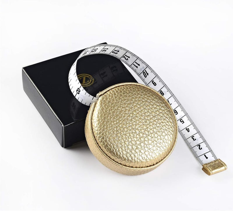 Z_جوده وثقه 3m/120 Tape Measure Body Measuring Tape for Body Cloth Tape Measure for Sewing Fabric Tailors Medical Measurements Tape Dual Sided Retractable Ruler (Gold, 1 Pack) - Image 1