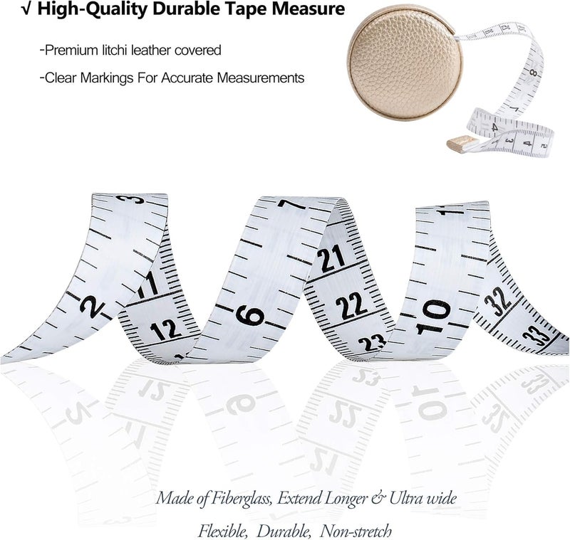 Z_جوده وثقه 3m/120 Tape Measure Body Measuring Tape for Body Cloth Tape Measure for Sewing Fabric Tailors Medical Measurements Tape Dual Sided Retractable Ruler (Gold, 1 Pack) - Image 4