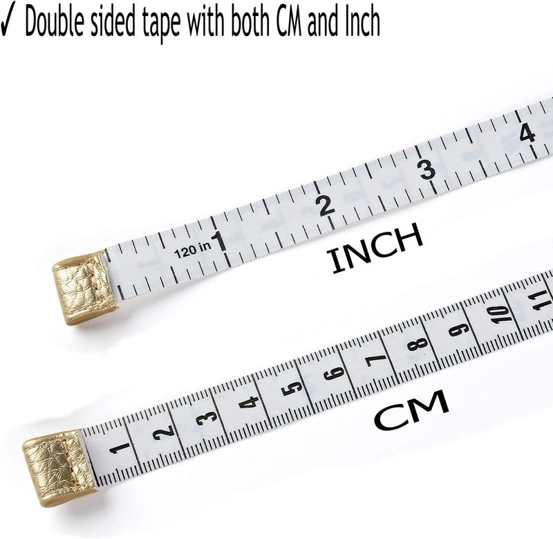 Z_جوده وثقه 3m/120 Tape Measure Body Measuring Tape for Body Cloth Tape Measure for Sewing Fabric Tailors Medical Measurements Tape Dual Sided Retractable Ruler (Gold, 1 Pack) - Image 2