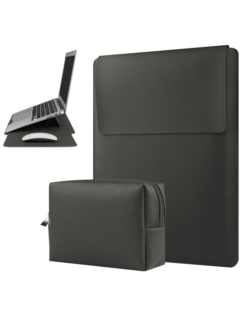 SYOSI - 13-14 Inch Laptop Sleeve Case Leather Bag - Image 1