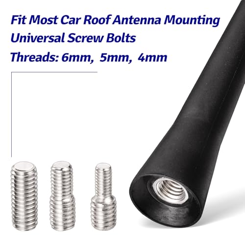 Bingfu Car Radio Short Rubber Antenna Mast [ONLY for Roof-Mounted] [2.5 inch] Vehicle FM AM Stereo Universal Roof-Mounted Antennas - NOT a Replacement for Shark Fin Antenna - Image 2
