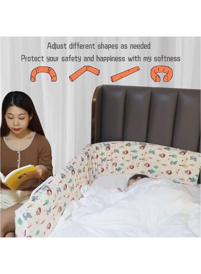 Deformable Toddler Bed Rails, Safety Baby Bed Rail Guard, 1pc Single Side Soft Padded Bed Fence Protector Rail, Bendable Adjustable Kids Bed Guard Rail for Twin/Queen/King Bed (Grey, 1.8m)  - Image 5
