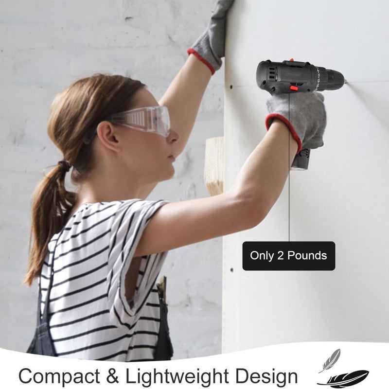 WEMART 12V Cordless Drill Set, Power Drill With Battery And Charger, Electric Drill 3/8" Keyless Chuck With 24 Accessories, 2 Speed, 25+3 Position, Compact Drill Driver Kit For Home & Diy Project - Image 2