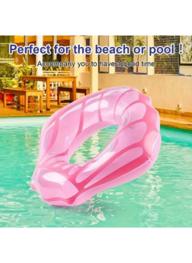 Goolsky 1PC Shell-Shaped Inflatable Swimming Ring, PVC, Uncharged, Universal Fit for Kids & Adults, Outdoor Play, Beach & Pool Fun, Holiday Essentials  - Image 1