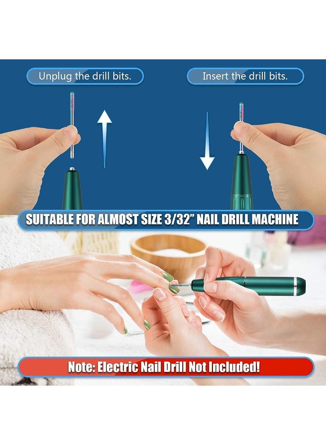 ail Drill Bits Sets,21 pcs 3/32 Inch Diamond Cuticle Electric Nail File and Ceramic Acrylic Gel Nail Bit Kit, Acrylic Nail Art Tools, Carbide Cuticle Remover Bits for Manicure Pedicure, Home Salon - Image 5