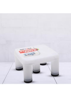 NAYASA Nayasa Strong Plastic Stool for Home | Anti Skid, Light Weight & Durable | Plastic Stool for Sitting | Sturdy & Portable Stool for Home | White (517)  - Image 2