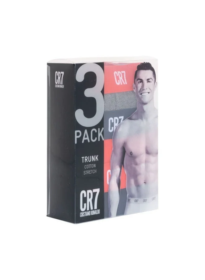 CR7  CR7 Men’s 3‑Pack Cotton Blend Trunk Underwear – Breathable, Comfortable Everyday Support for Men | Best Price UAE