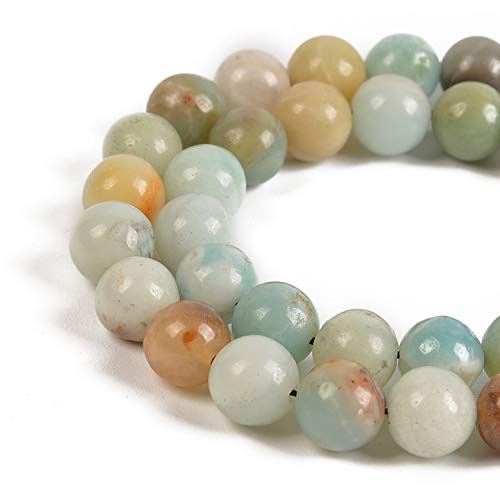 Nancybeads 60pcs 6mm Natural Mixedcolor Amazonite Gemstone Round Spacer Loose Stone Beads for Jewelry Making 15.5" 1 Strand (Mixedcolor Amazonite, 6mm 60Beads) - Image 1