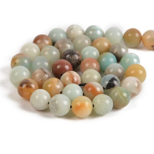 Nancybeads 60pcs 6mm Natural Mixedcolor Amazonite Gemstone Round Spacer Loose Stone Beads for Jewelry Making 15.5" 1 Strand (Mixedcolor Amazonite, 6mm 60Beads) - Image 2