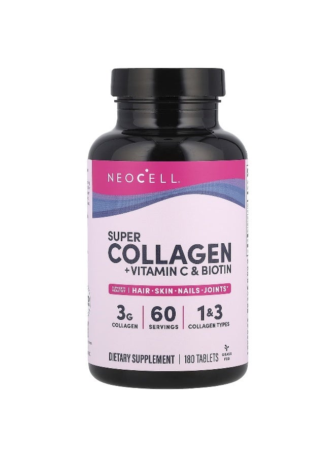 NEOCELL Super Collagen + Vitamin C And Biotin 180 Tablets - Image 2