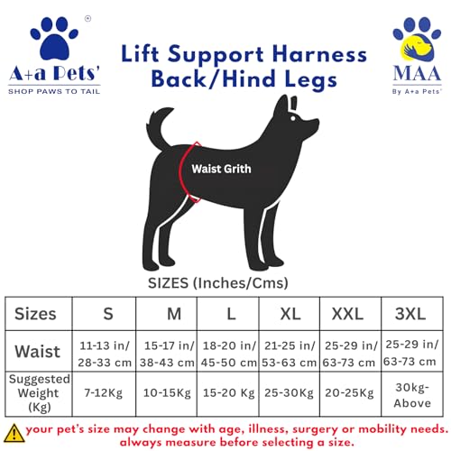 A+a Pets' Dog Lift Support Harness for Hind/Back Legs | for Disable Aged Injured Paralysed Arthritis Pets (Blue S) - Image 3
