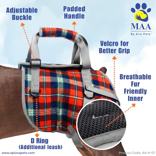 A+a Pets' Dog Lift Support Harness for Hind/Back Legs | for Disable Aged Injured Paralysed Arthritis Pets (Blue S) - Image 5