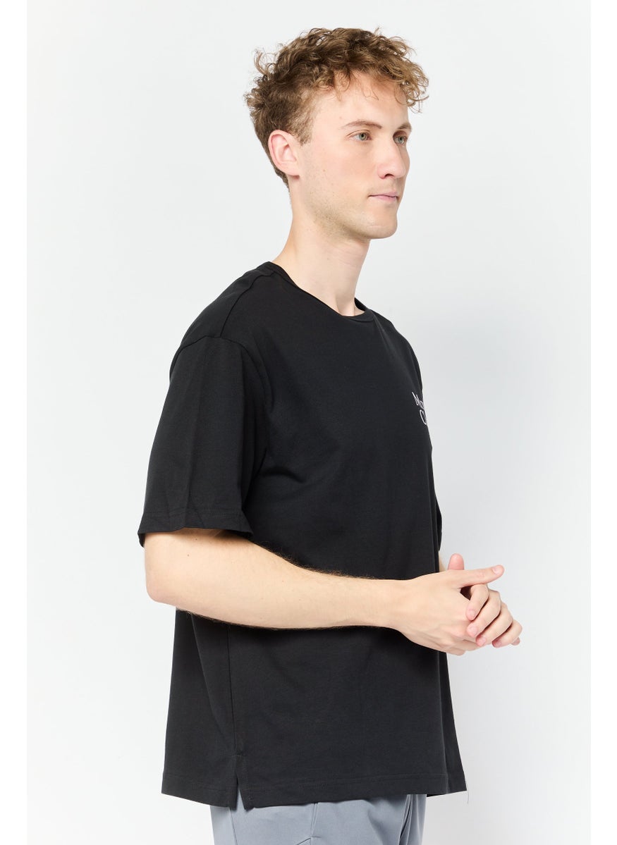 Reebok Men Sportswear Fit Short Sleeves Outdoor T-Shirt, Black  - Image 2