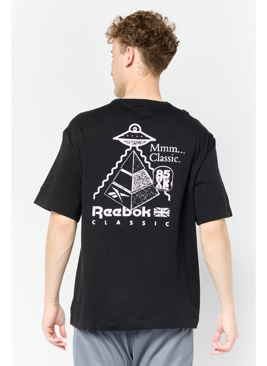 Reebok Men Sportswear Fit Short Sleeves Outdoor T-Shirt, Black  - Image 3