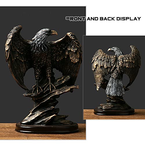 fazhongfa Eagle Statue Decor Bronzed Resin Sculpture Collectible Decorative for Home Office Living Room Desktop Display Decoration as Meaningful Gift to Men Colleague Father Boss - Image 5