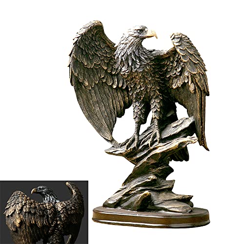 fazhongfa Eagle Statue Decor Bronzed Resin Sculpture Collectible Decorative for Home Office Living Room Desktop Display Decoration as Meaningful Gift to Men Colleague Father Boss - Image 1