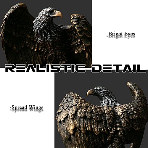 fazhongfa Eagle Statue Decor Bronzed Resin Sculpture Collectible Decorative for Home Office Living Room Desktop Display Decoration as Meaningful Gift to Men Colleague Father Boss - Image 3