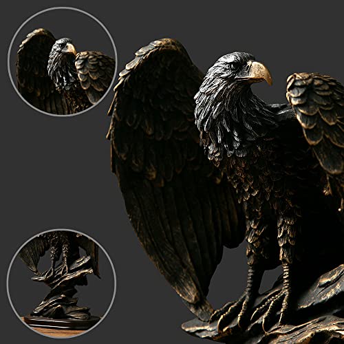 fazhongfa Eagle Statue Decor Bronzed Resin Sculpture Collectible Decorative for Home Office Living Room Desktop Display Decoration as Meaningful Gift to Men Colleague Father Boss - Image 4
