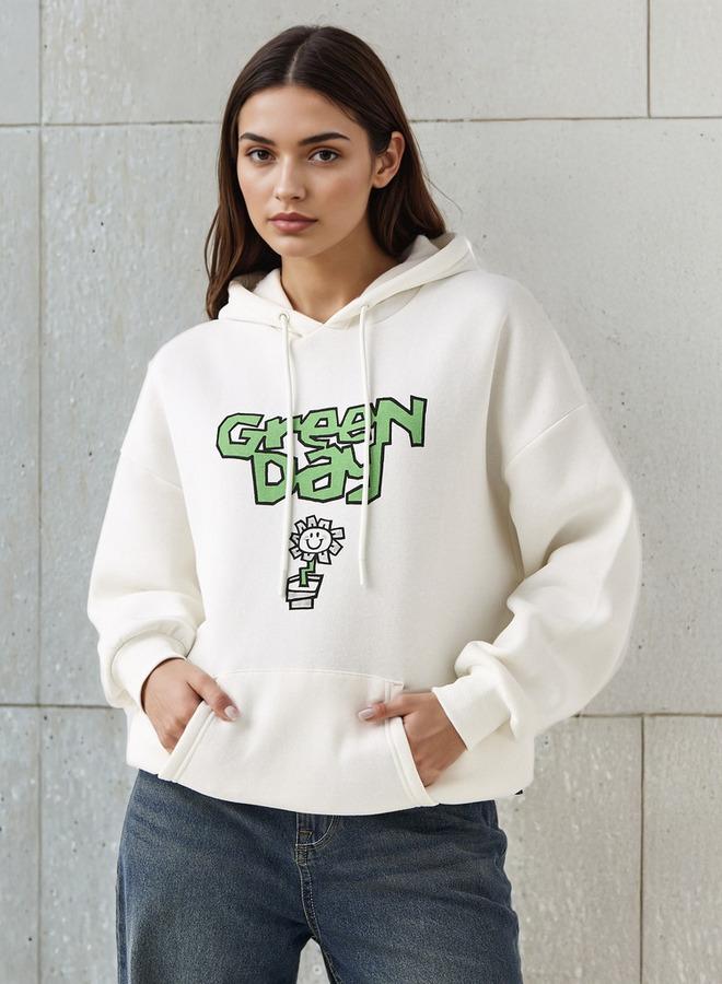 SP Characters Oversized Hoodie with Green Day Print - Image 1