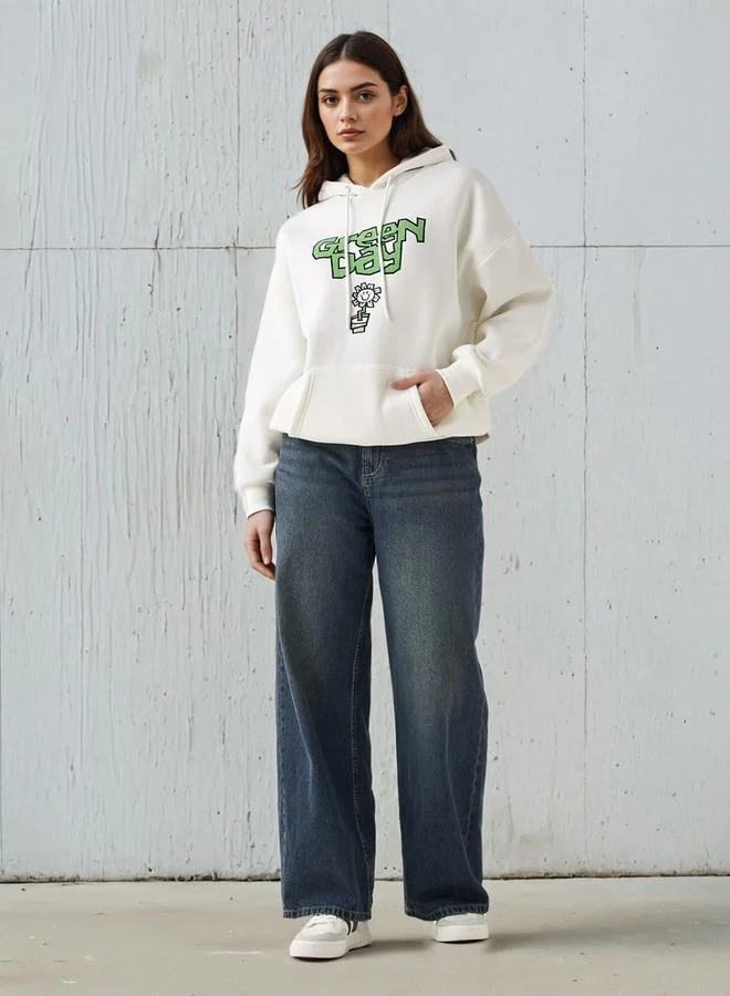 SP Characters Oversized Hoodie with Green Day Print