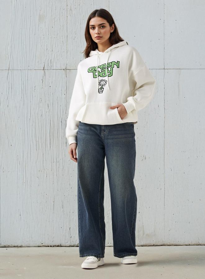 SP Characters Oversized Hoodie with Green Day Print - Image 2