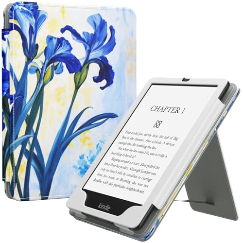 MoKo Case for 7"/6.8" Kindle Paperwhite(12th/11th Generation-2024/2021) and Kindle Colorsoft Signature Edition, Slim PU Shell Cover Case with Auto-Wake/Sleep for Kindle Paperwhite 2024, Blue Iris - Image 1