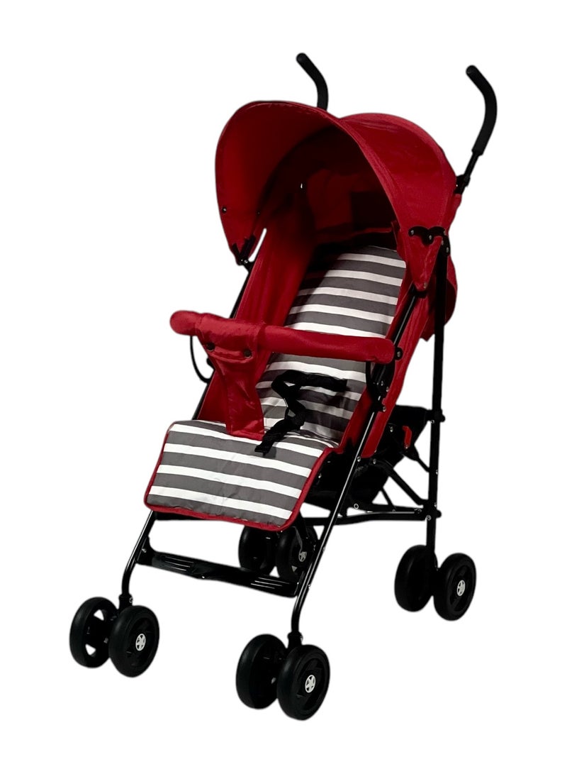 AL BADER Baby Stroller With Adjustable Canopy, Lightweight Foldable Design With Padded Seat And Safety Harness, Dual Wheels With Rear Brakes, Soft Grip Handles, Large Storage Basket, Comfortable Pushchair For Travel And Daily Use In Multiple Colors - Image 1