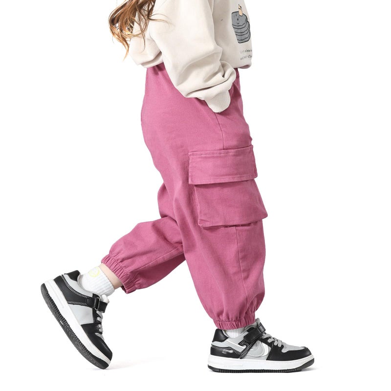 ميني باندا بنطلون ميني باندا للأطفال الصغار، بنطلون تشينو مطاطي للأطفال الصغار، لون خوخي - Image 1