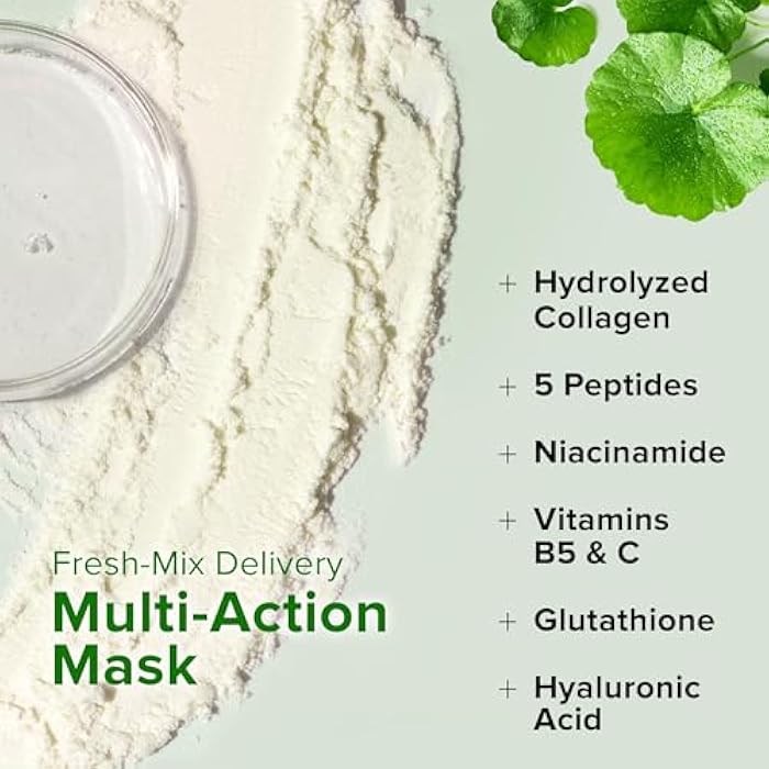 Ebanel Collagen Peptides Wash-Off Face Mask Set, 8 Pack Instant Skin Tightening and Lifting Masks, Brightening Face Mask with Niacinamide, Glutathione, Hyaluronic Acid, Vitamin C, Cica, B5, Albumen - Image 3