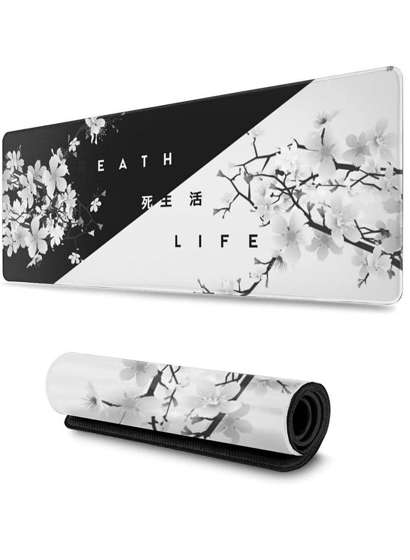 (High Quality) Japanese Black and White Gaming Mouse Pad Mat XL Size Anti Slip Base - Speed Edition | 80 X 30 cm - Image 1