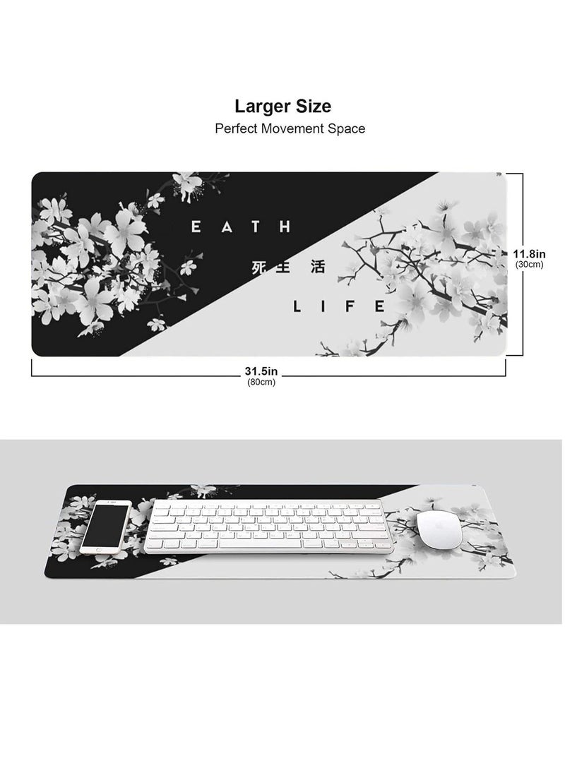 (High Quality) Japanese Black and White Gaming Mouse Pad Mat XL Size Anti Slip Base - Speed Edition | 80 X 30 cm - Image 5