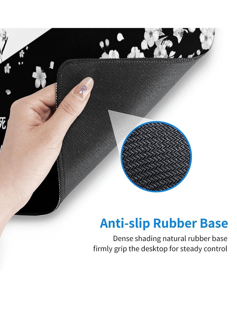 (High Quality) Japanese Black and White Gaming Mouse Pad Mat XL Size Anti Slip Base - Speed Edition | 80 X 30 cm - Image 2
