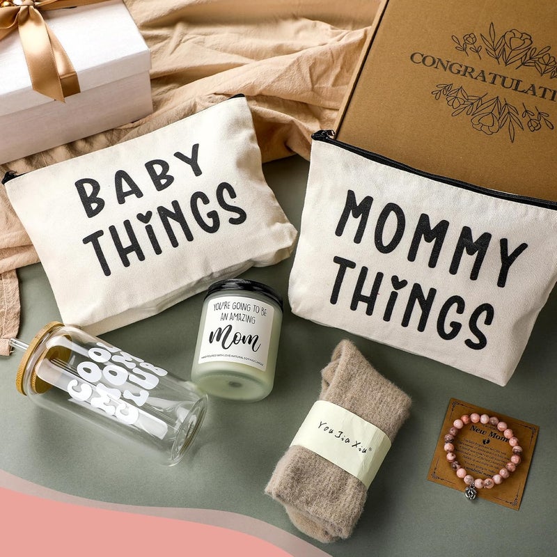 Maxdot 8 Piece New Mom Care Package Box After Birth New Mom Gifts for Pregnancy Postpartum Women Baby Shower Gifts Basket for Expecting Parents to Be First Time Mothers Day Birthday Party Favor - Image 2