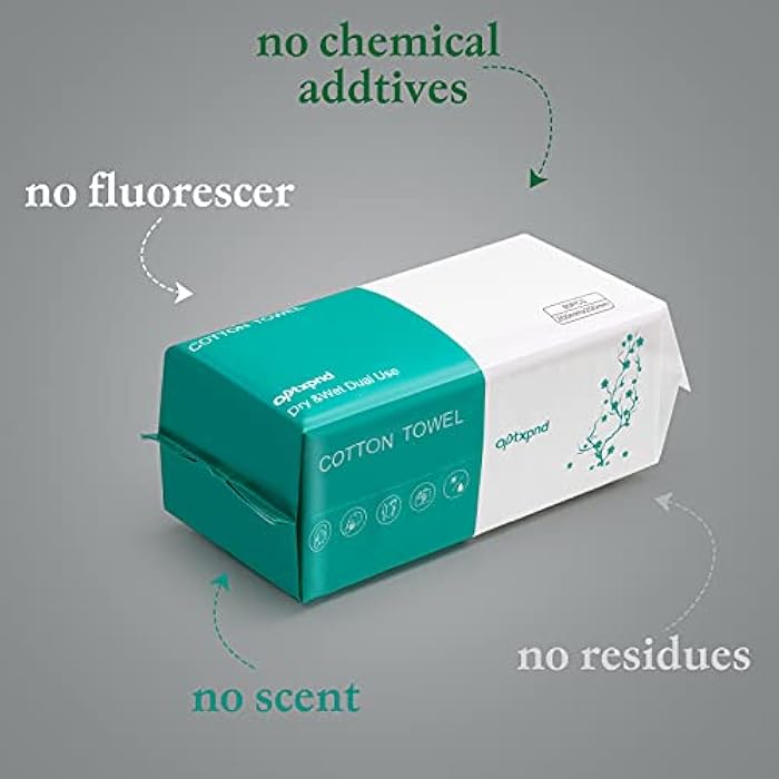 optxpnd Disposable Face Cloths for Washing Disposable Towels Facial Towelettes Facial Cleansing Cloths (2 Pack) - Image 5