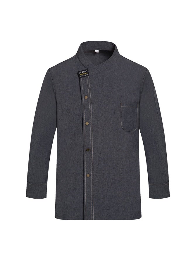 NIBEMINENT Chef Uniforms Hotel Costume Long Sleeve Restaurant Chef Coat Men Kitchen Clothes Shirts Jacket Cook Clothes Cafeteria  - Image 1
