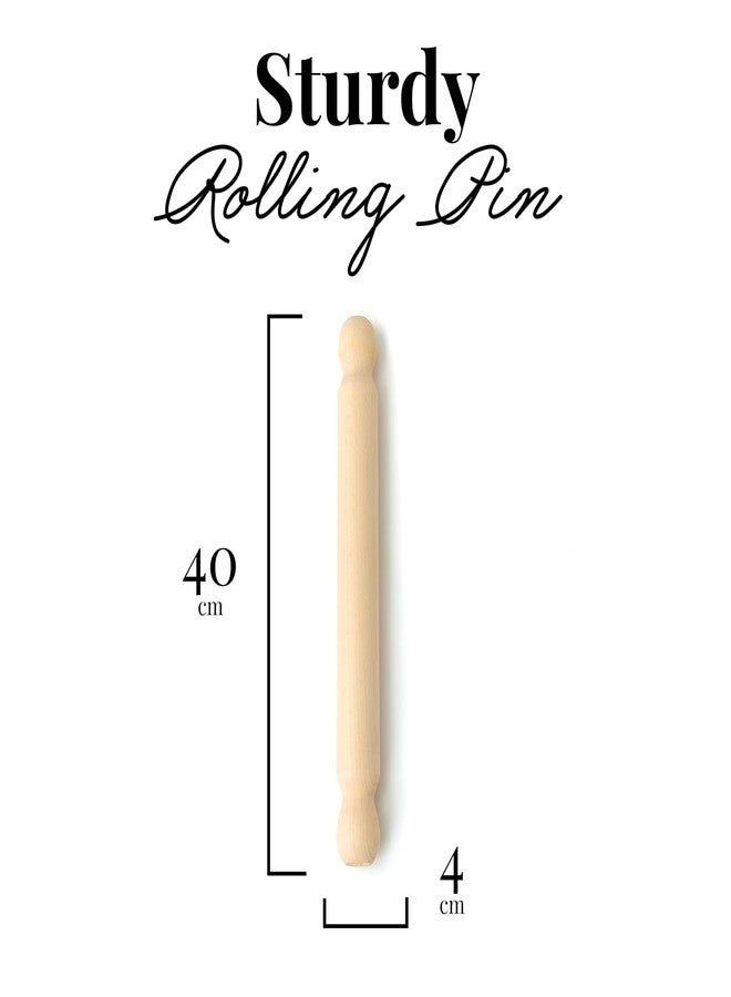 Tuuli Kitchen - French Wooden Rolling Pin, Baking Roller for Rolling Out Pizza, Pasta, Puff and Other Doughs, 40 x 4 cm - Image 3